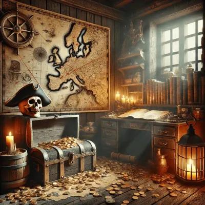 La cabine du capitaine Barbe Noire - Le bateau Pirate poster1